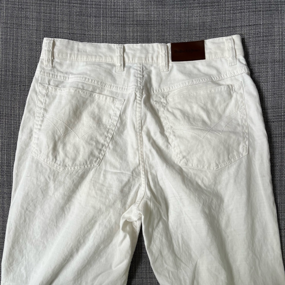 Bullock & Jones Men’s Off White Linen & Cotton Blend Pants 33/34 - Picture 2 of 6